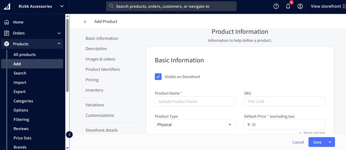 BigCommerce ecommerce platform interface displaying multi-storefront dashboard, headless commerce capabilities, server-to-server API customization, and SEO-optimized themes for enterprise scaling